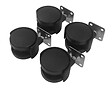 GO/ON - Lot de 4 roulettes pivotantes noires D50 mm - vignette