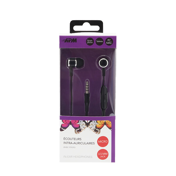 APM - Ecouteurs intra auriculaires noir - large