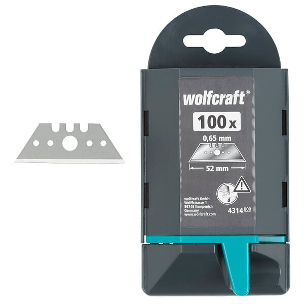 WOLFCRAFT - 100Lames trapèzes Pro 0.65x52mm - large