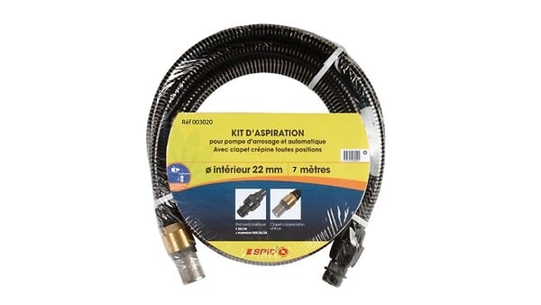 SPIDO - Kit Aspiration 7m pour pompe avec crépine laiton - large