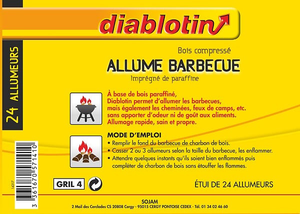 DIABLOTIN - allume barbecue cubes de bois compressé - large