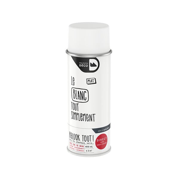 MAISON DECO - Peinture aérosol Relook Tout - Blanc - Mat - 400ml - large