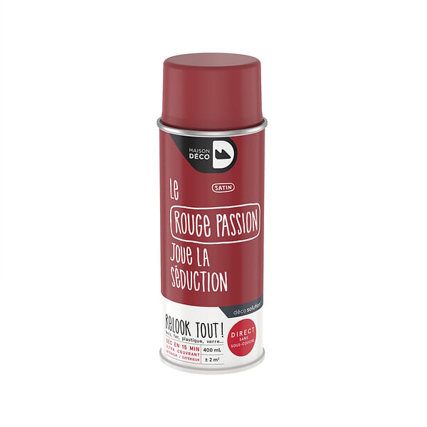 MAISON DECO - Peinture aérosol Relook Tout - Rouge passion - Satin - 400ml - large
