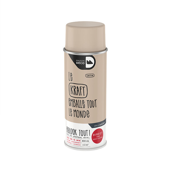 MAISON DECO - Peinture aérosol Relook Tout - Kraft - Satin - 400ml - large