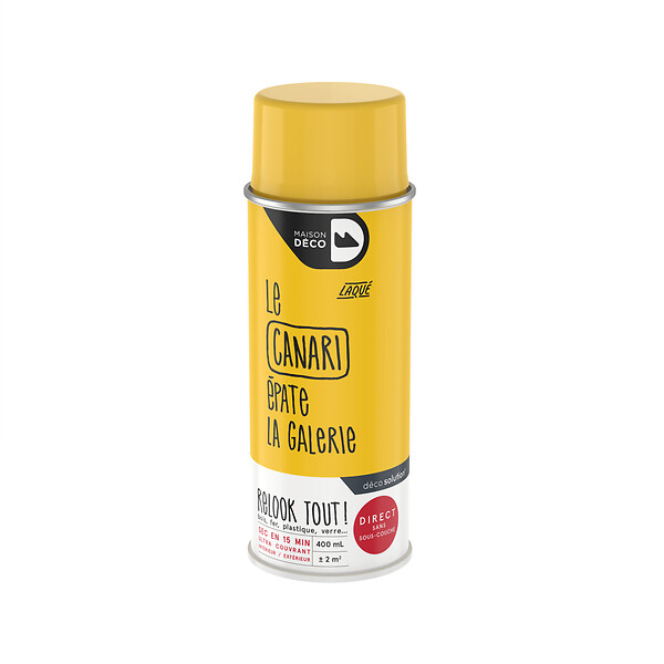 MAISON DECO - Peinture aérosol Relook Tout - Canari - Brillant - 400ml - large