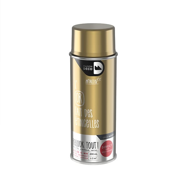 MAISON DECO - Peinture aérosol Relook Tout - Or - Métallique - 400ml - large