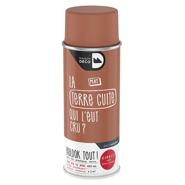 MAISON DECO - Peinture aérosol Relook Tout - Terre cuite - Mat - 400ml - large