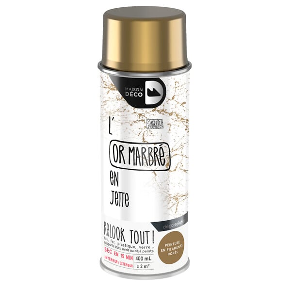 MAISON DECO - Peinture aérosol Relook Tout - Or marbré - 400ml - large