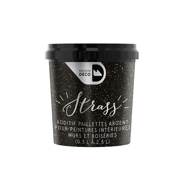 MAISON DECO - Peinture pailleté argent brillant strass 0.025 l - large