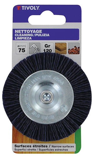 TIVOLY - Brosse circulaire fil nylon bleu D75mm - large