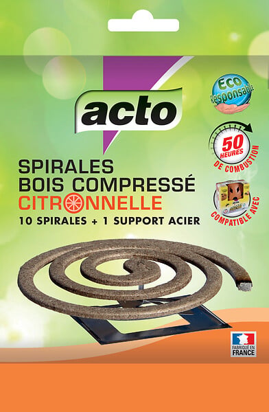 ACTO - Spirales bois compressé citronnelle - large