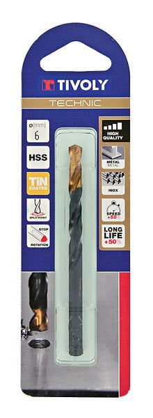 TIVOLY - Foret métal HSS TIN D5.5mm taillé meulé cyl court - large