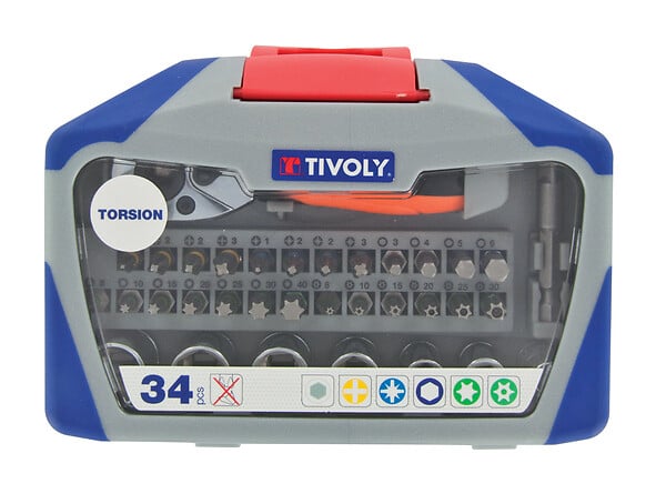 TIVOLY - Coffret 19 embouts torsions + 7 douilles + accessoires - large