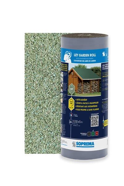 SOPREMA - Toit pour abri de jardin - Vert - 5x0,5m - large