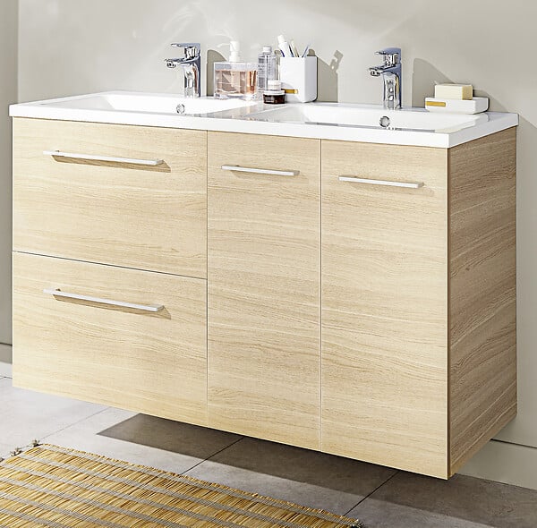 VIF - Meuble de salle de bain - Chêne clair  - L120xP45cm - large