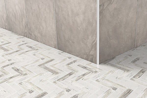 MAT INTER - Profile arret 1- 2,5mm  de rond ouvert pvc blanc 2m50 - large