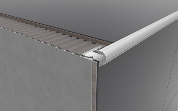 MAT INTER - Profile nez de marche 13mm ndm versailles alu argent mat 2m50 - large