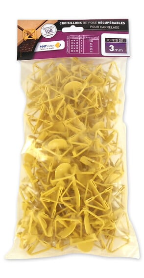 MAT INTER - Sachet de 100 croisillons 3mm récupérables - large