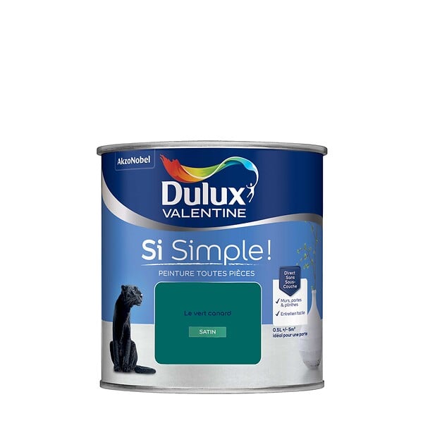 DULUX VALENTINE - Peinture Si Simple - Le Vert Canard - Satin - 0,5L - large