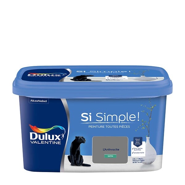 DULUX VALENTINE - Peinture Si Simple - L'Anthracite - Satin - 2,5L - large