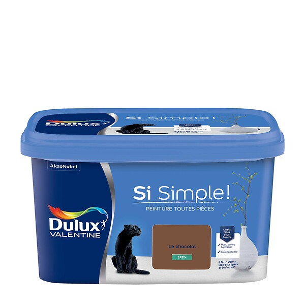 DULUX VALENTINE - Peinture Si Simple - Le Chocolat - Satin - 2,5L - large