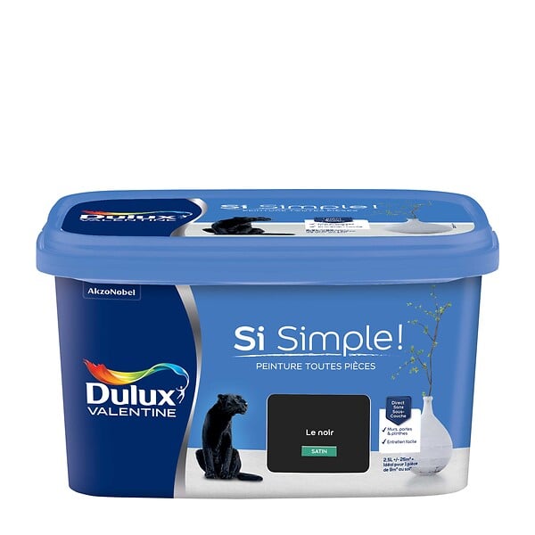 DULUX VALENTINE - Peinture Si Simple - Le Noir - Satin - 2,5L - large