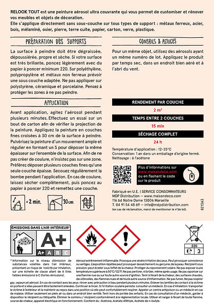 MAISON DECO - Peinture aérosol Relook Tout - Rose ballerine - Satin - 400ml - large