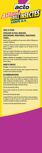 ACTO - Aspirateur Grill insectes lampe UV - large