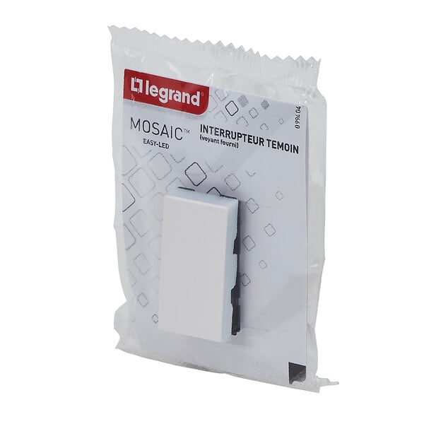 LEGRAND - Interrupteur témoin voyant Mosaic Easy-Led - 1 module - Blanc - 10A - large