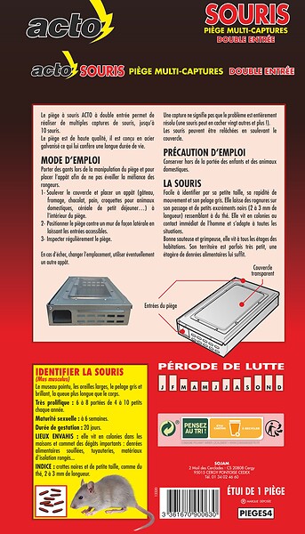ACTO - Piège à souris multi captures - large