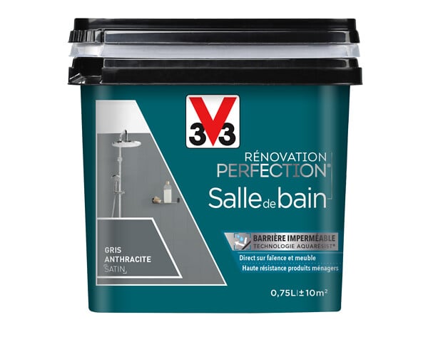 V33 PEINTURE - Peinture Renov SdB Satin Gris Anthracite Pot 0.75l - large