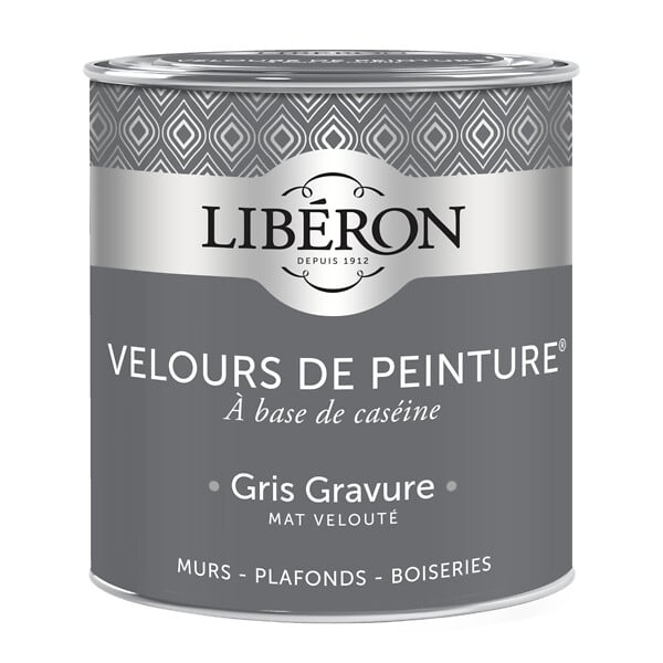 LIBERON - Velours de peinture - Gris gravure - Mat - 0,5L - large