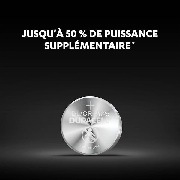 DURACELL - 2 Piles Bouton Lithium type 2025 - large