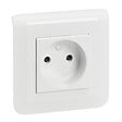 LEGRAND - Prise de courant sans terre Mosaic blanc complet avec plaque - vignette