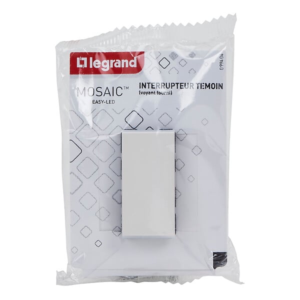 LEGRAND - Poussoir Mosaic Easy-Led 6A 1 module - blanc - large