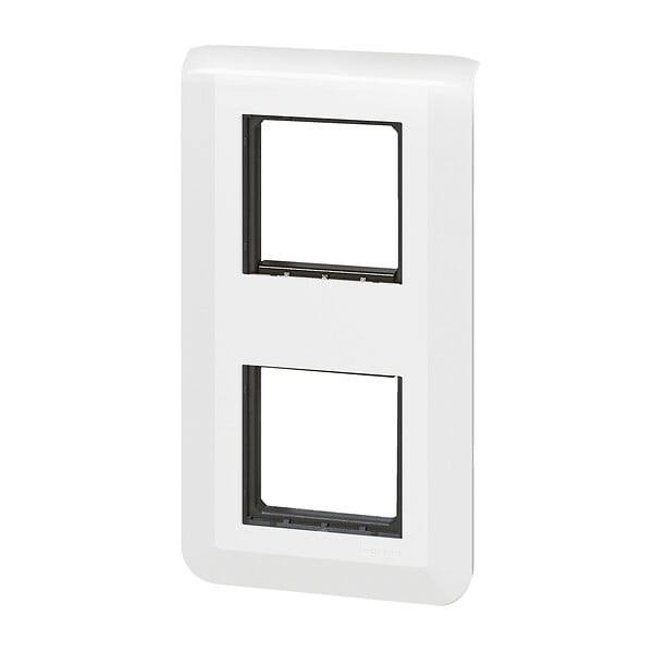 LEGRAND - Plaque Mosaic avec support pour 2x2 modules montage vertical - blanc - large