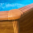 GRE - Piscine ronde acier dim. 320x320x122cm - Imitation bois - vignette