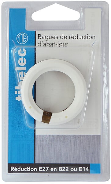 TIBELEC - 2 bagues abat-jour pour douilles E27, B22 et E14 - large
