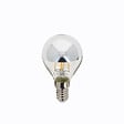 XANLITE - Ampoule LED sphérique P45 vintage silver top, culot E14, 3,8W, blanc chaud, 2600K, angle 320°, coque argentée, classe énergétique A++ - vignette