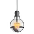 XANLITE - Ampoule LED G95 vintage silver top, culot E27, 8W, équivalent 60W, blanc chaud, 2600K, angle 320°, globe décoratif, éclairage doux et homogène - vignette