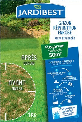 JARDIBEST - Gazon réparation enrobé - 1kg - large