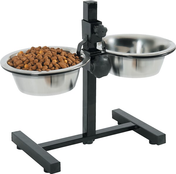 ZOLUX - Support réglable avec 2 bols pour chien - 0.7L - large
