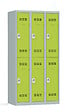P.HENRY - Vestiaire 3 colonnes de 2 cases gris perle - anis - vignette