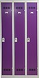 P.HENRY - Vestiaire industrie propre 3 cases gris perle-prune - vignette