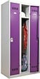 P.HENRY - Vestiaire industrie propre 3 cases gris perle-prune - vignette