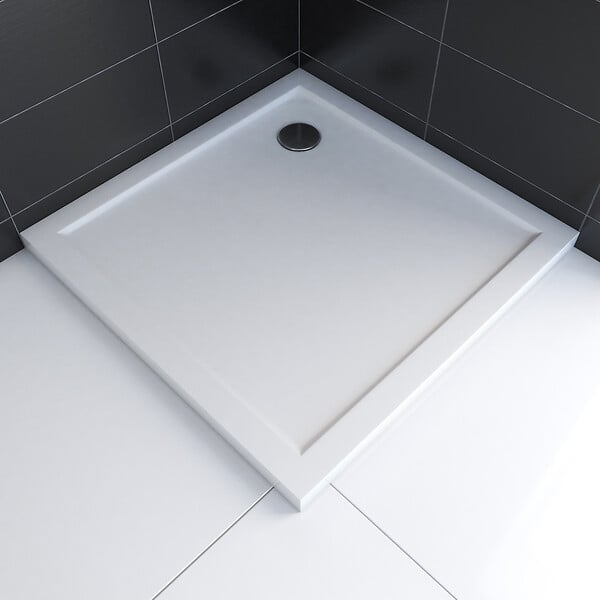 AURLANE - Receveur de douche acrylique Pure 2 - Blanc - l80xP80cm - large