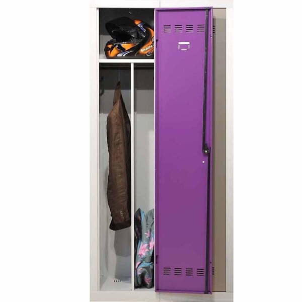 P.HENRY - Vestiaire industrie salissante 1 case - Gris perle et prune - large