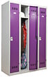 P.HENRY - Vestiaire industrie propre - 4 cases - Gris perle et prune - vignette