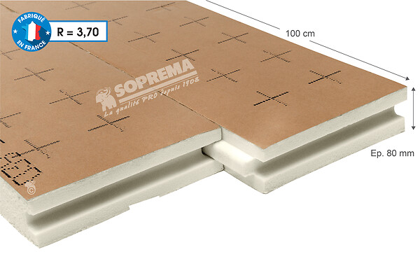 SOPREMA - Panneau isolant en polyuréthane 120x100x8cm R=3.7 - large