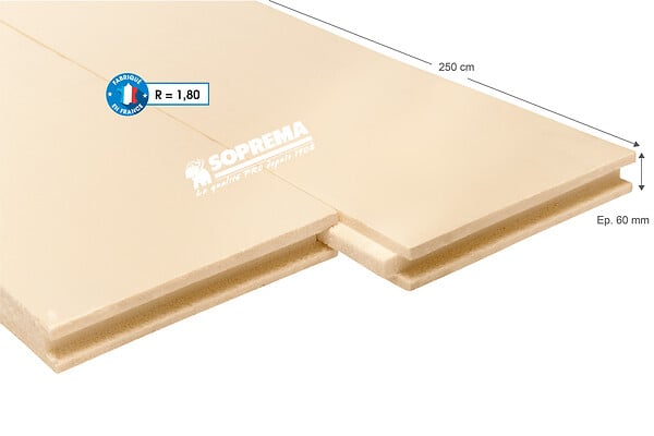 SOPREMA - Panneau isolant XPS - Polystyrène extrudé - R=1.8 - 250x60x6cm - large